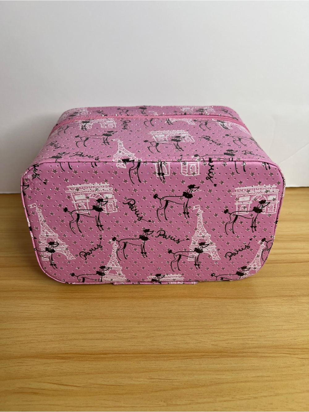 Pink Paris-Print Travel Cosmetic Case - Picture 5 of 5